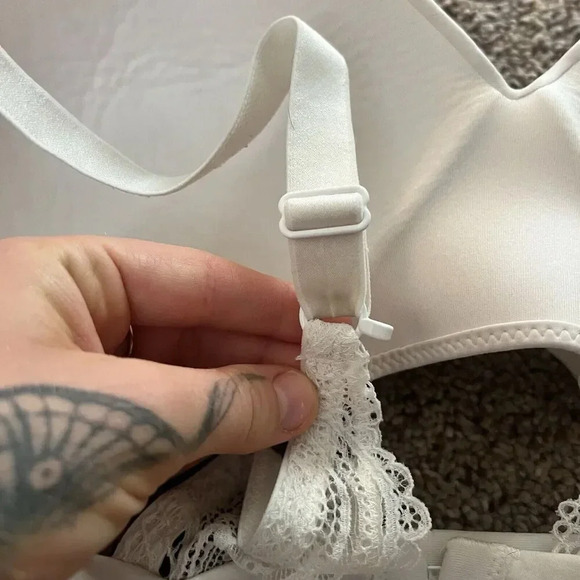 Soma Women's Enbliss Luxe Wireless Lace J‎ Hook Bra 42D White 79984 Smoothing - Picture 3 of 8